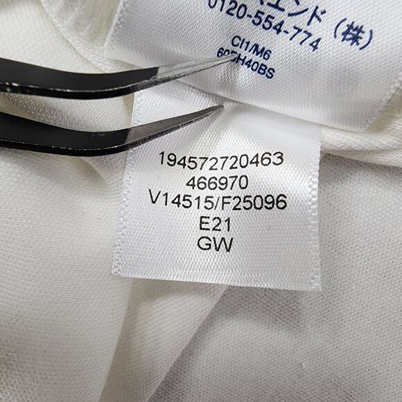 Lands End Top Womens 2X White Gold Zipper Shoulder Cuffed Cap Sleeves Stretch - Picture 8 of 11